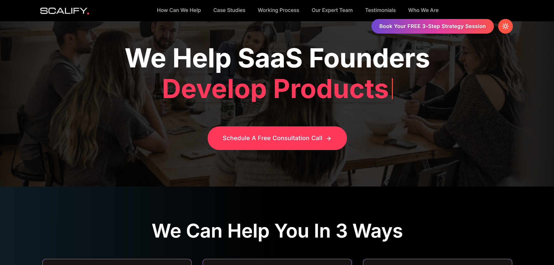 SaaS & Application Development Single Page Website